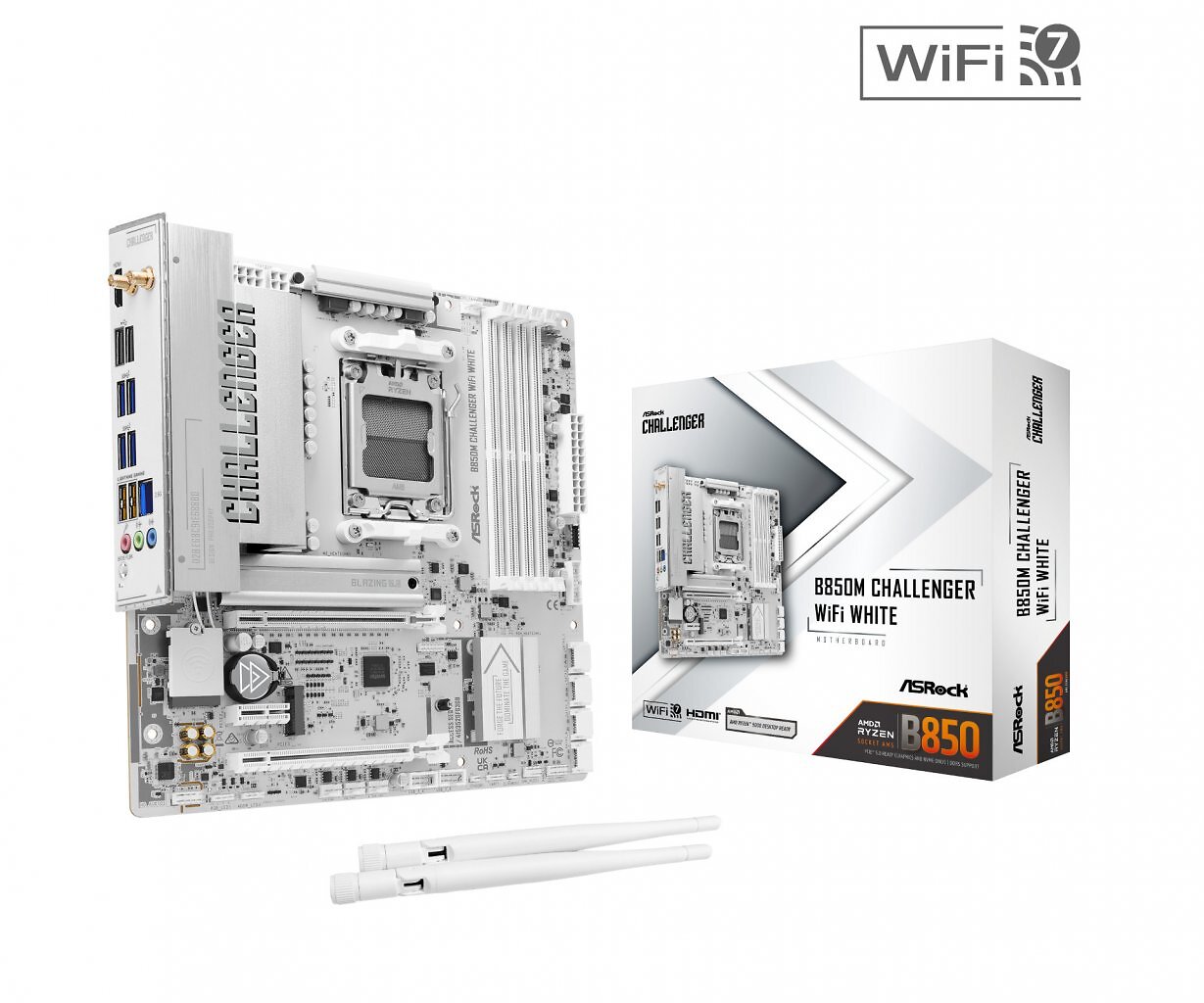[08/04/2026] ASRock B850M Challenger WiFi White: AM5-Micro-ATX-Mainboard für weiße Builds