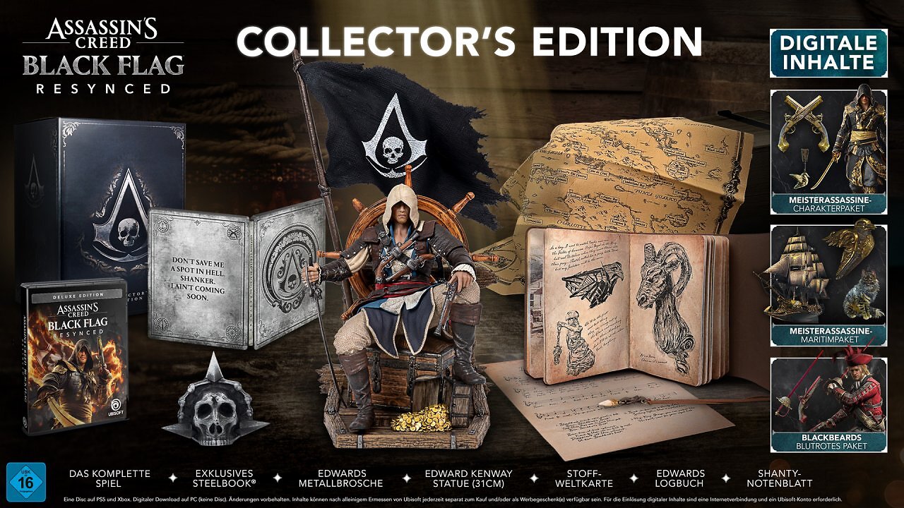 [23/04/2026] Assassin's Creed: Black Flag Resynced erscheint unter anderem auch in dieser schicken Collector's Edition.
