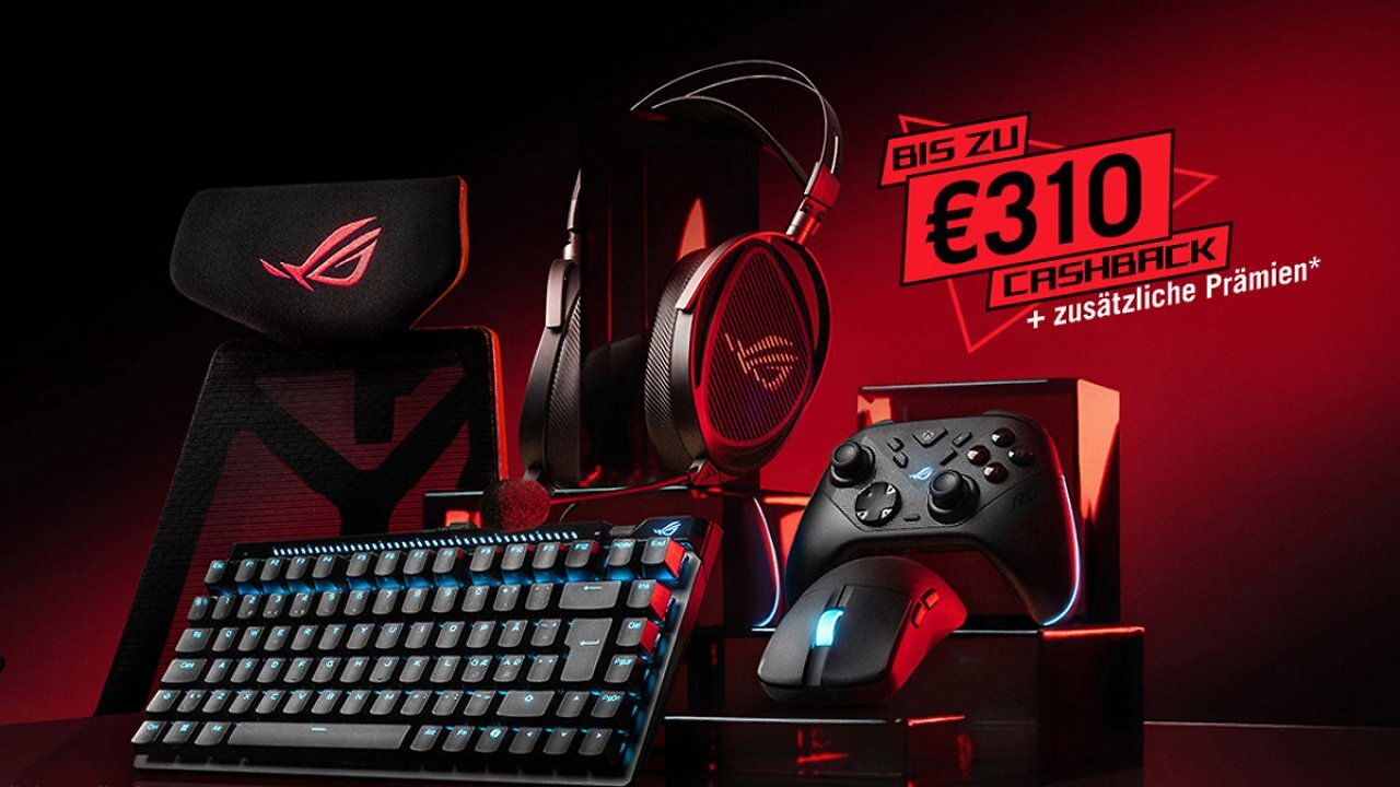 [29/04/2026] Asus verteilt bis zu 310 Euro Cashback: So viel spart ihr bei Tastaturen, Mäusen, Controller & Co.