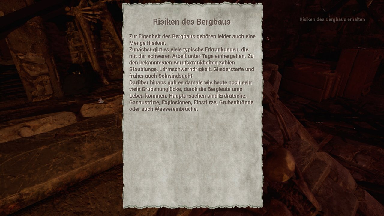 Ein Schriftstück mit einem Bergbaufakt.
