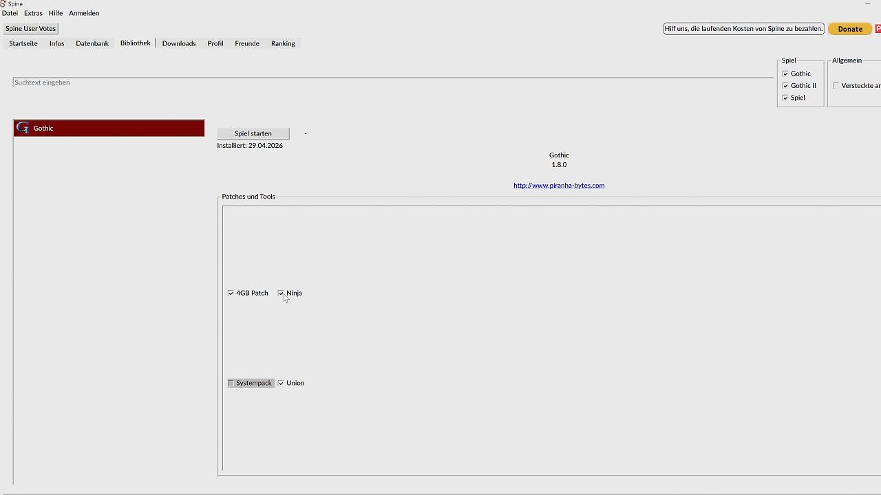 Ein Bild vom Modmanager Spine.