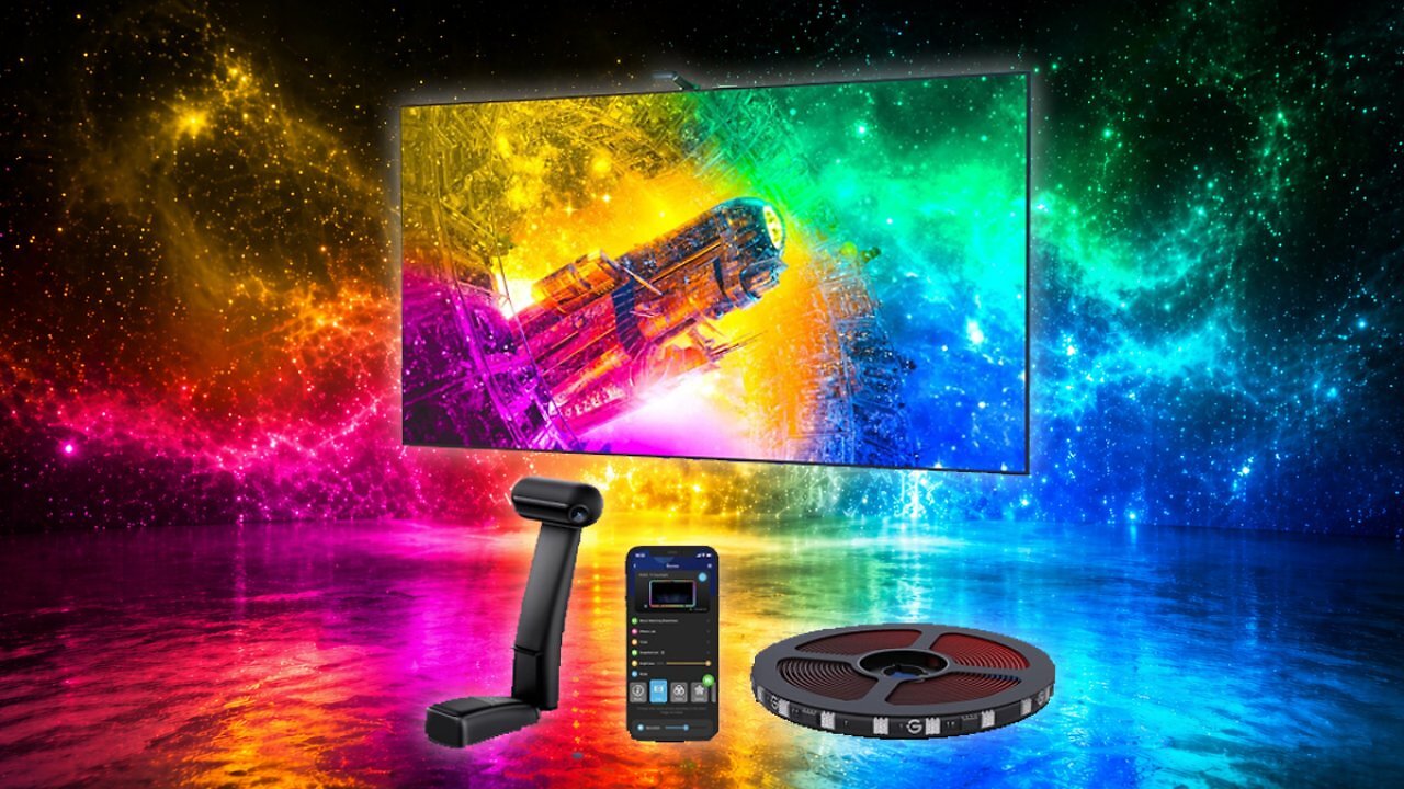 [24/04/2026] Govee Envisual TV Hintergrundbeleuchtung T2 mit Dual-Kamera für 55-65 Zoll Fernseher und PC, RGBIC WiFi TV LED Hintergrundbeleuchtung kompatibel mit Alexa und Google Assistant für Deko Amazon Angebot