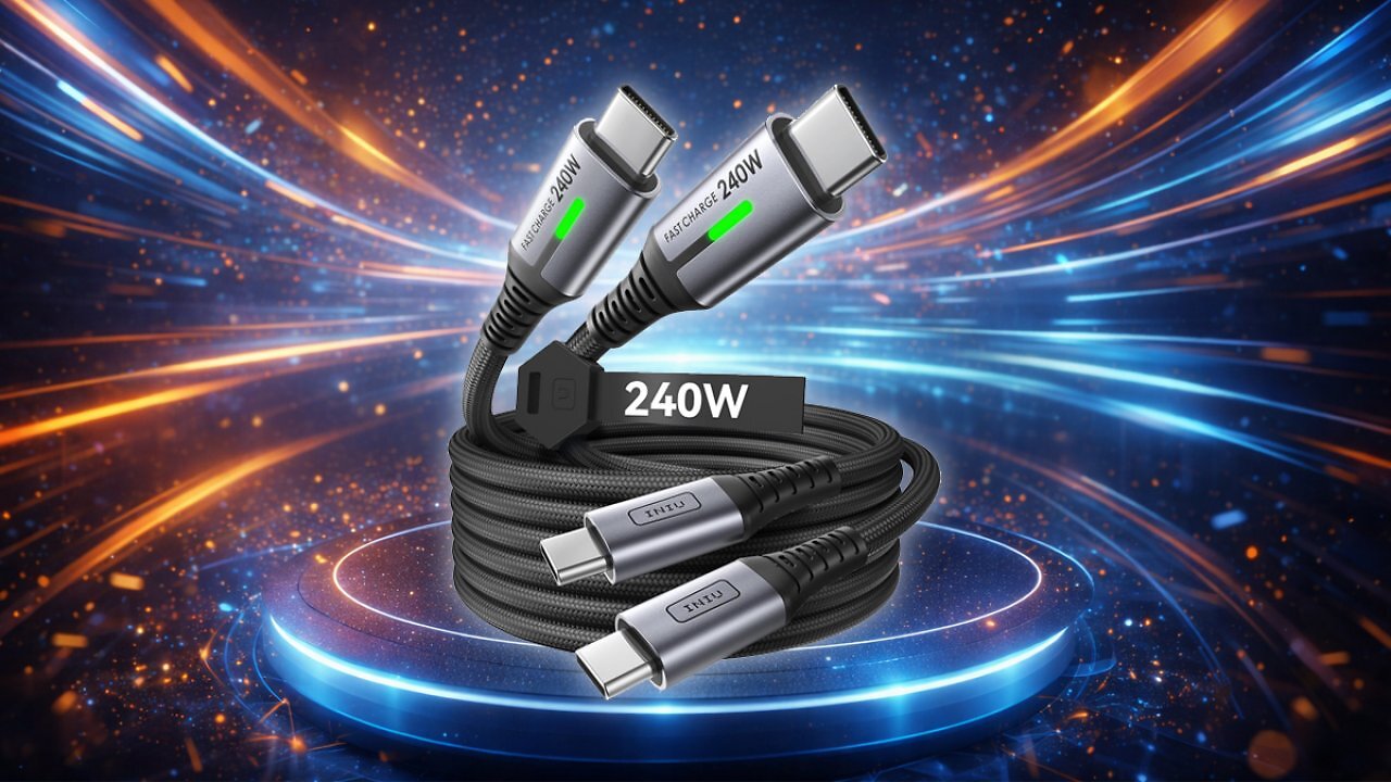 [14/04/2026] INIU 240W USB C Kabel, [2 Stück 2m] PD Schnellladekabel USB C auf USB C Kabel, Nylon Geflochten Ladekabel USBC für iPhone 17 16 15 Pro Max Samsung Galaxy S25 S24 Ultra Pixel 10 9a iPad Pro MacBook Air Amazon Angebot