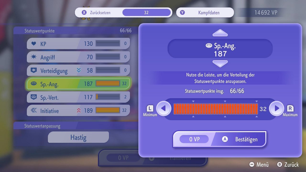 [10/04/2026] Im Traingscenter könnt ihr so detailliert wie noch nie die Statuswerte eurer Pokémon bearbeiten.