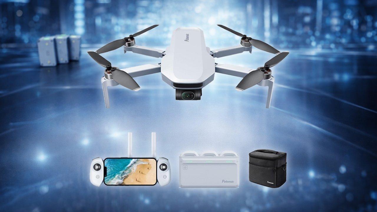 [15/04/2026] Potensic ATOM 4K GPS Drohne mit 3-Achsen-Gimbal, 96 Min. Lange Flugzeit, 6KM FPV Übertragung, Visuelles Folgen/QuickShots/RTH, unter 249g, Windstärke 5, 12MP Fotos Kameradrohne für Anfänger Erwachsene Amazon Angebot