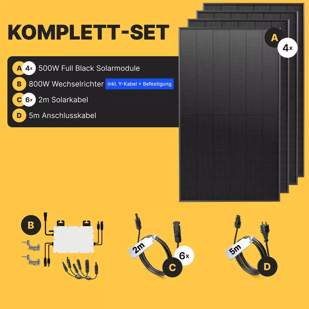 Das Solakon onPower bietet alle nötigen Kabel.