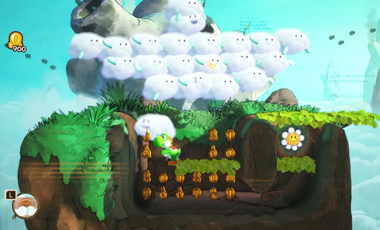[19/05/2026] Gut umschauen lohnt sich! Auch in Yoshi and the Mysterious Book könnt ihr in jedem Level wieder Grinseblumen finden.