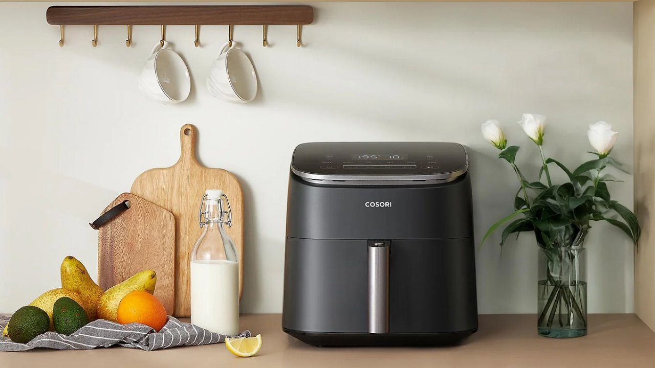 [01/06/2026] Cosori Turboblaze Airfryer Heißluftfritteuse, 9-in-1 Air Fryer XXL 6L, leiser DC Motor mit 5 Geschwindigkeitsstufen, Grillen, Backen, Gären, Dehydrieren, Tiefkühlen, 87 Rezepte, 64% energiesparend Amazon Angebot