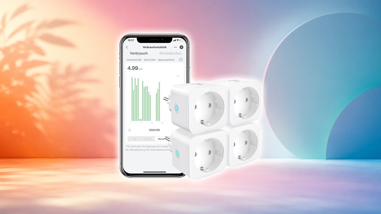 [29/06/2026] EIGHTREE Smart WLAN Steckdose, Smart Home WiFi Steckdose mit Stromverbrauch Messen, Zeitplan, Fernzugriff, TÜV Zertifiziert, 16A, Funktioniert mit Alexa, Google Home, SmartThings, 4er Pack Amazon Angebot