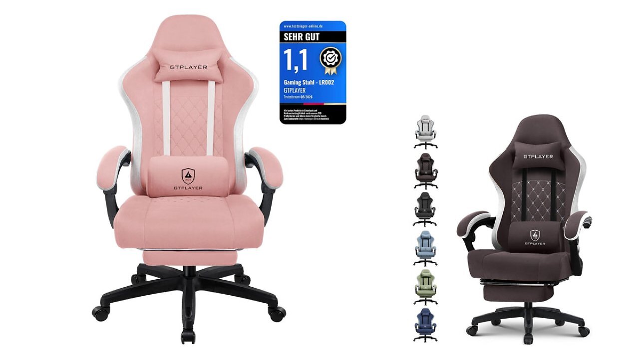[26/06/2026] Gaming-Stuhl Nr. 1 rutscht beim Prime Day unter 90€: Schreibtischstuhl mit Federsitzkissen und Fußstütze