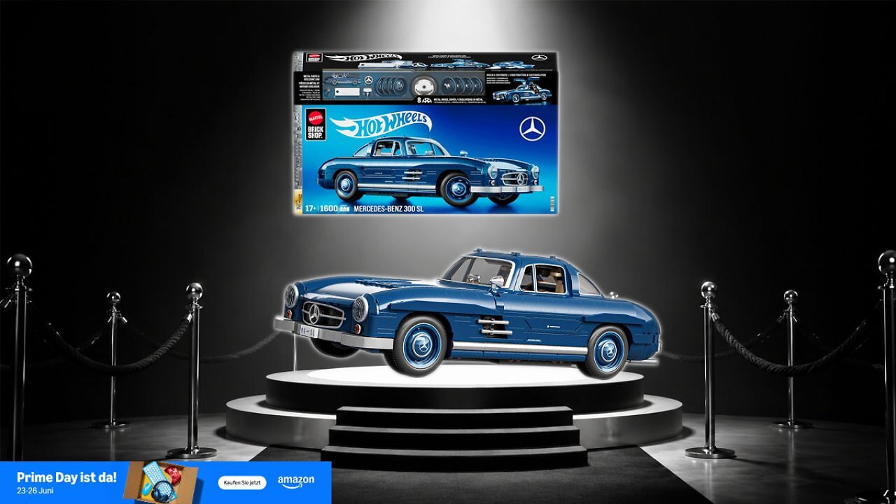 [24/06/2026] Nur für Prime-Mitglieder zum neuen Tiefstpreis: Mattel Brick Shop Hot Wheels Mercedes-Benz 300 SL&nbsp;