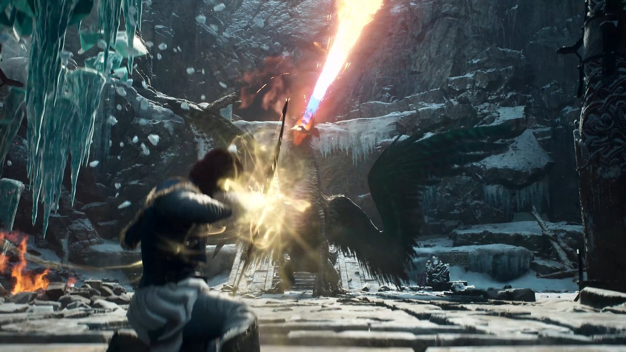 [10/06/2026] Auch in dem Eisgebiet gibt es natürlich noch feierspeiende Drachen, wäre ja kein Dragon's Dogma ohne!