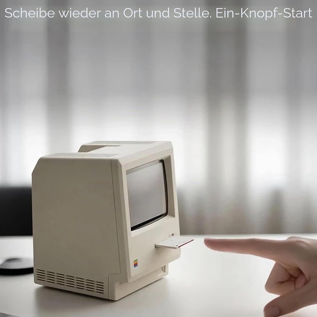 [09/07/2026] Dem Maclock-Retro liegt sogar eine stilvolle Disketten-Requisite bei.