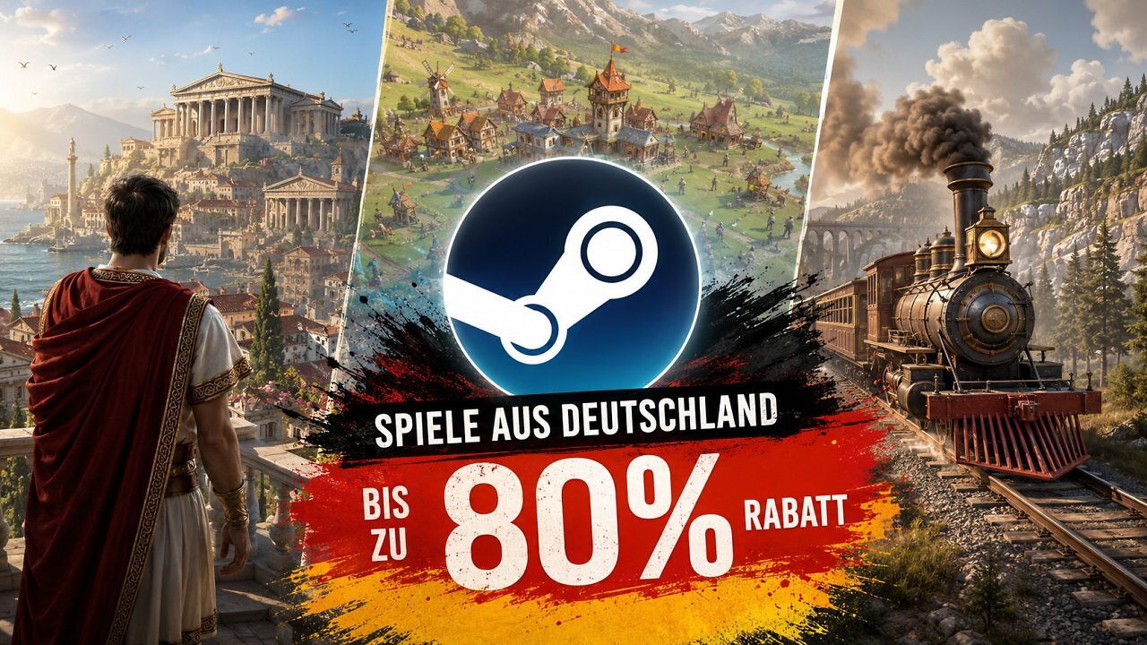 [22/07/2026] Bei Steam findet ein Sale mit Spielen aus Deutschland und bis zu 80 Prozent Rabatt statt. Anno & Co. sind dabei.
