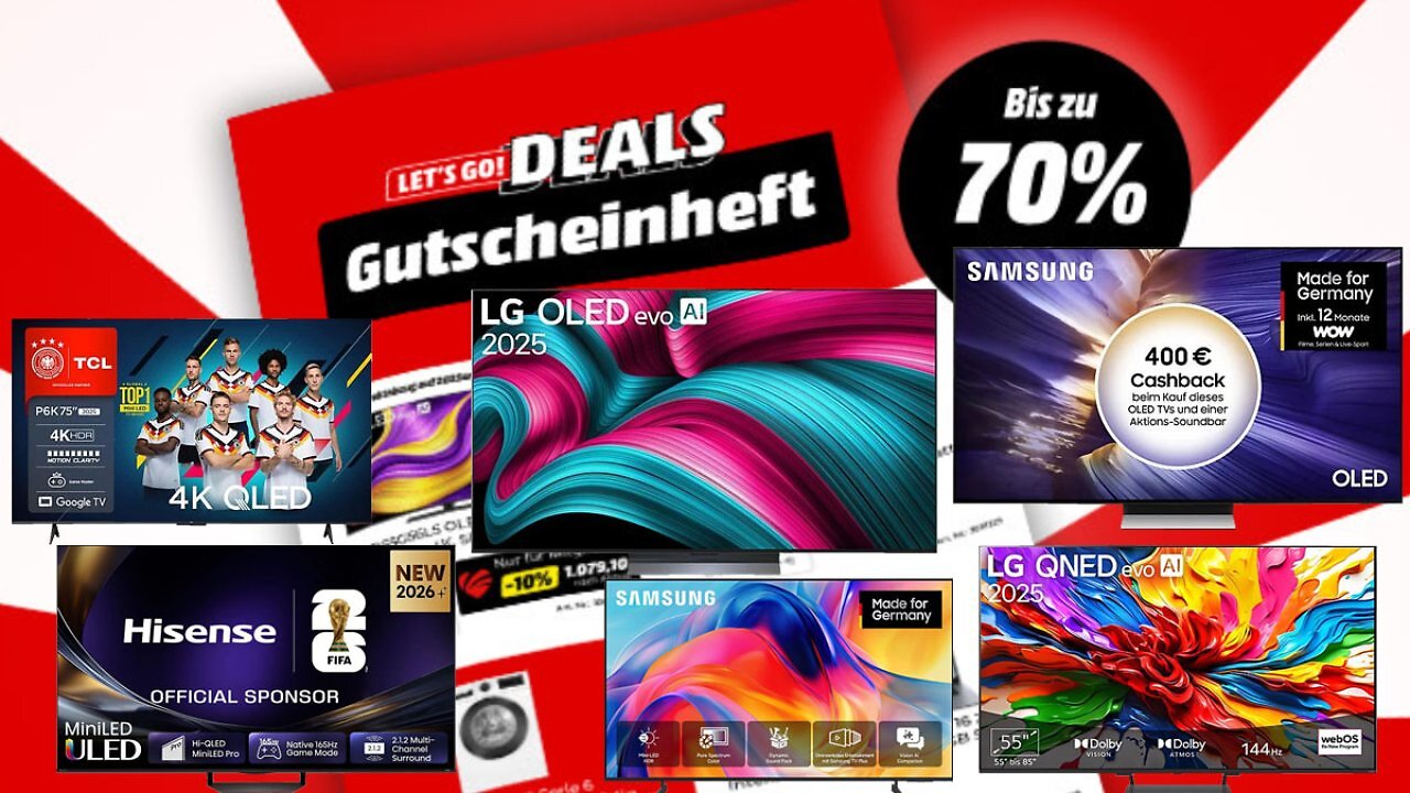 [21/07/2026] Alles muss raus? Fernseher von LG, Samsung und Co. bis zu 70 % unter UVP bei MediaMarkt