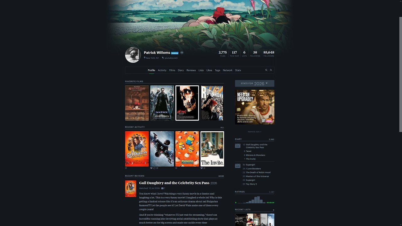 [14/07/2026] Beispielbild für Profilseiten auf letterboxd.com - das Social Media für moderne Filmfans.