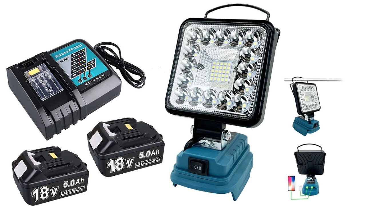 [13/07/2026] Amazon-Bestseller: Akku-Lampe für Makita 18V - LED-Arbeitsleuchte mit Powerbank-Funktion (2x USB) nur 17,99€