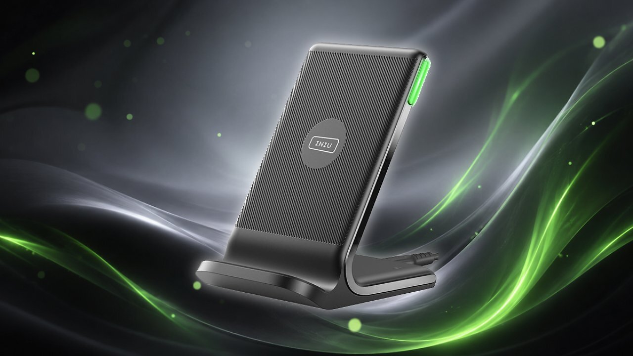 [16/07/2026] INIU Wireless Charger Stand, 15W Induktive Ladestation Schnelles Kabelloses Ladegerät Handy Ständer handyhalterung für iPhone 17 16 15 14 13 12 Pro Max Samsung Galaxy S23 S22 Google etc Amazon Angebot