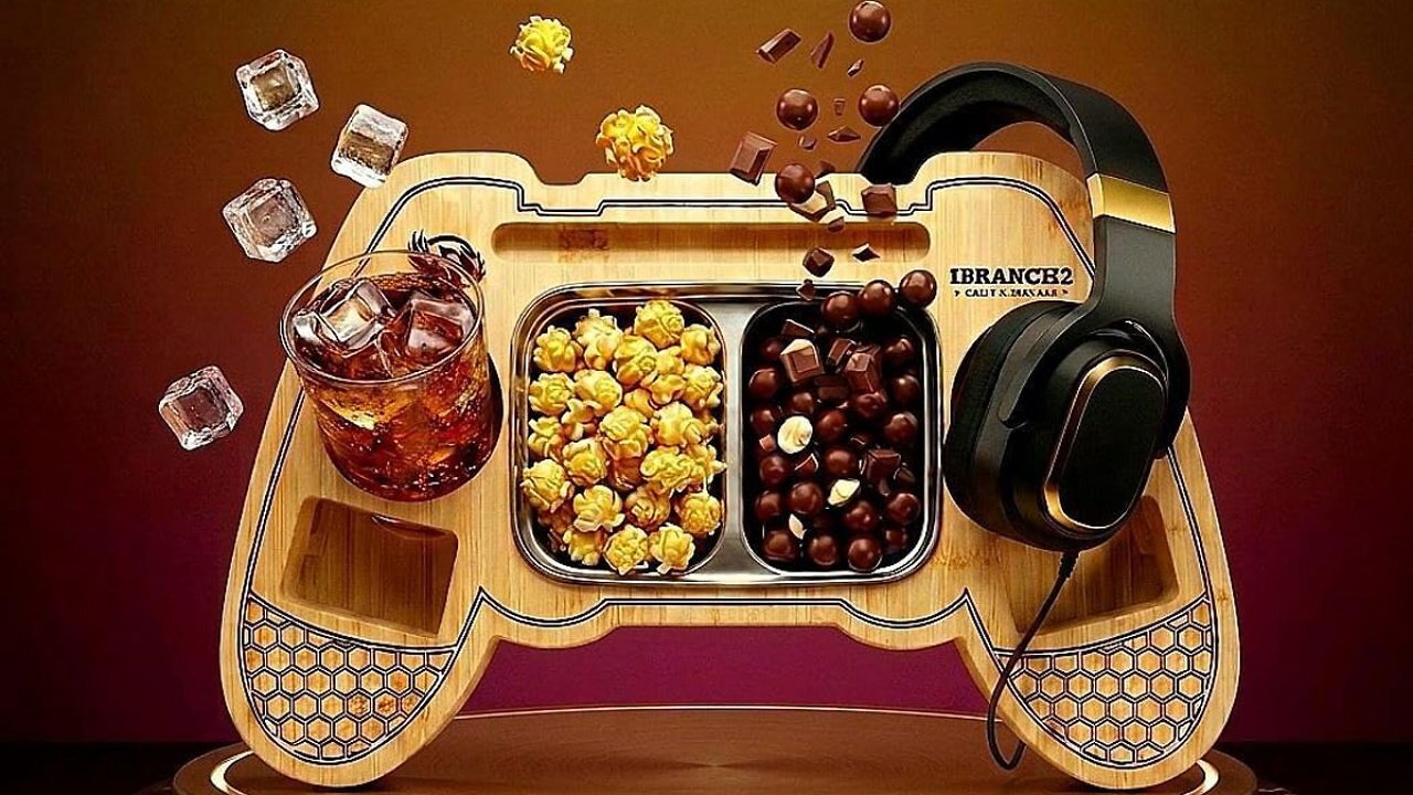 [16/07/2026] Für Chips, Getränke und Handy/Switch: Couchbar im Controller-Design - Geschenktipp für Gamer