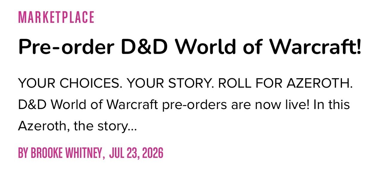 [27/07/2026] Eine D&D-Webseite zeigt bereits Vorbestellungen für ein D&D-Set mit dem Thema 