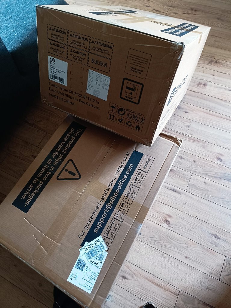 [08/07/2026] Der Sihoo Doro C300 Pro V2 wird in zwei Paketen geliefert, mit einem Gesamtgewicht von etwa 40 Kilo.