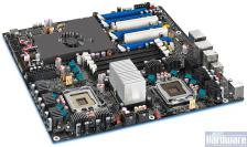 [b]Skulltrail:[/b] Intels D5400XS verfügt über zwei CPU-Sockel und vier Grafikkartenslots - mehr Bilder in der Galerie. (Bild: Intel)