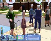 Immer wenn ein paar Sims zusammenkommen, nutzen sie die Gelegenheit für einen Plausch. Da entsteht auch am Beckenrand schnell ein Sim-Auflauf.