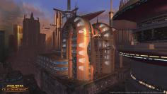 Der Coruscant-Spaceport ist einer der einprägsamsten Charakterzüge der endlosen Skyline des Planeten.
