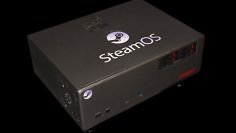 Baut eure eigene Steam Machine: Valve empfiehlt das sogar und hat jetzt SteamOS für Desktop-PCs veröffentlicht. Das Foto zeigt einen Mini-PC mit SteamOS-Logo.