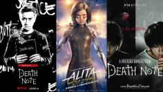 Filmplakate zu "Death Note" (2017), "Alita Battle Angel" und "Death Note" (2006)