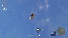 Link fällt vom Sahasra-Turm herab und scannt die Map