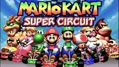 Der Startbildschirm von Mario Kart Super Circuit.