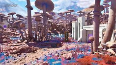 The Talos Principle 3 soll erneut mystische Umgebungen und knifflige Rätsel bieten. Das Bild zeigt ein Biom mit riesigen Pilzen.