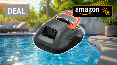 (Upgrade) Gosvor Poolroboter Akku, Bis zu 7200 LPH Effiziente Reinigung mit Power-Clean-Modus, Bis zu 90 Min., 3,4 KG Leicht, Einfach zu Bedienen &amp; Warten, Poolsauger für Flache Böden bis 80㎡, Orange Amazon Angebot