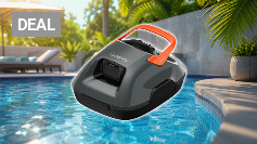 (Upgrade) Gosvor Poolroboter Akku, Bis zu 7200 LPH Effiziente Reinigung mit Power-Clean-Modus, Bis zu 90 Min., 3,4 KG Leicht, Einfach zu Bedienen &amp;amp; Warten, Poolsauger für Flache Böden bis 80㎡, Orange Amazon Angebot