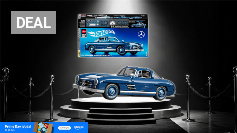 Nur für Prime-Mitglieder zum neuen Tiefstpreis: Mattel Brick Shop Hot Wheels Mercedes-Benz 300 SL