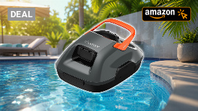 (Upgrade) Gosvor Poolroboter Akku, Bis zu 7200 LPH Effiziente Reinigung mit Power-Clean-Modus, Bis zu 90 Min., 3,4 KG Leicht, Einfach zu Bedienen &amp; Warten, Poolsauger für Flache Böden bis 80㎡, Orange Amazon Angebot