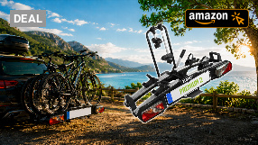 EUFAB 11521 Fahrradträger PREMIUM 2, E-Bike geeignet, komplett vormontiert, Diebstahlschutz, für 2 Fahrräder, für Anhängekupplung, Schwarz, Silber Amazon Angebot