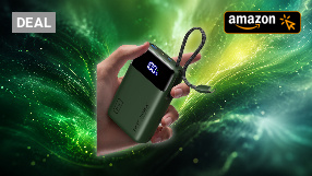 INIU 45W Power Bank, Ultra Klein 20000mAh Powerbank mit Integriertem USB C Kabel, Schnellladen Externe Handyakkus für Camping, Wandern, Outdoor Aktivitäten, Festival Nutzung, Grün Amazon Angebot