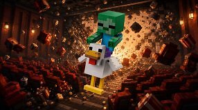 Letztes Jahr sorgte er für Chaos in Kinos, ab August im Kinderzimmer: Minecraft Chicken Jockey feiert LEGO-Debüt