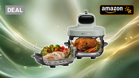 dreame Tasti AirFryer 5-in-1 tragbare Glas-Heißluftfritteuse, Zwei-Behälter-Setup (2,5 L + 4,5 L), 6 mm Borosilikatglas, 3D-Heißluft-Umwälzung, spülmaschinengeeignet, 360°-Panorama-Ansicht, abnehmbar Amazon Angebot