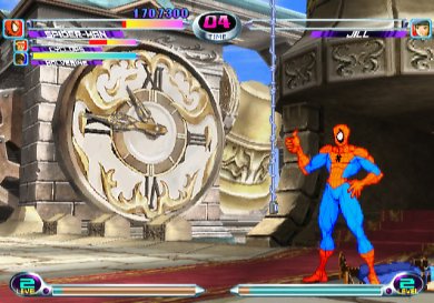 Spidey war sich auch für saftige Prügeleien in Marvel vs. Capcom nicht zu schade. Während der Kloppereien klopft der Netzspinner munter seine Sprüche.