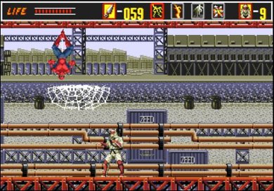 Spidey als Bossgegner in The Revenge of Shinobi.