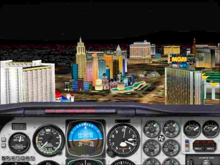 Las Vegas bei Nacht ist mit seiner dichten Bebauung und den vielen Lichteffekten ein guter Test f&uuml;r die Leistung der Grafik-Engine. Ergebnis: P4 bevorzugt.
