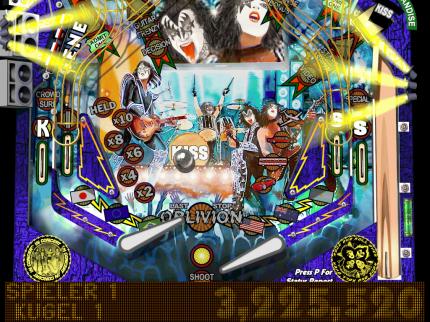 So schrill wie die Band KISS sieht auch die Grafik des Flippers aus.