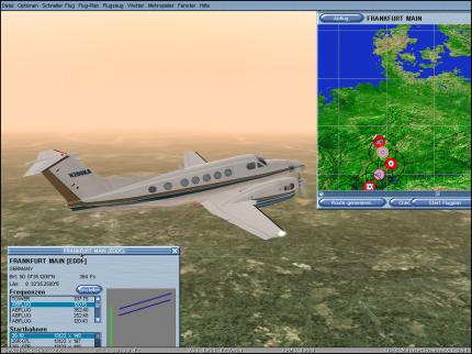 Alle wichtigen Flug- und Navigationsdaten k&ouml;nnen in interaktiven Infofenstern angezeigt und &uuml;berpr&uuml;ft werden.