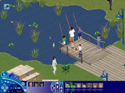 Das muss ja ein langweiliger Urlaub sein - die Sims müssen angeln.