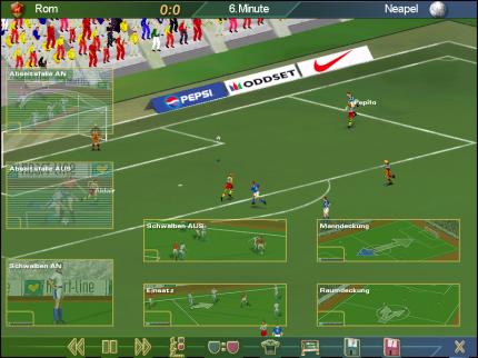 Die 2D-Grafik mag verwöhnten Managern nur ein Grinsen entlocken, die Spielszenen sind aber nach wie vor spannend.