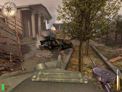 Im zerstörten Berlin erklimmen Sie einen sowjetischen T-34.
