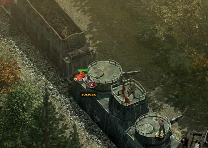 In einer der Missionen räumen Sie einen fahrenden Panzerzug leer. Die Deutschen müssen aussteigen.